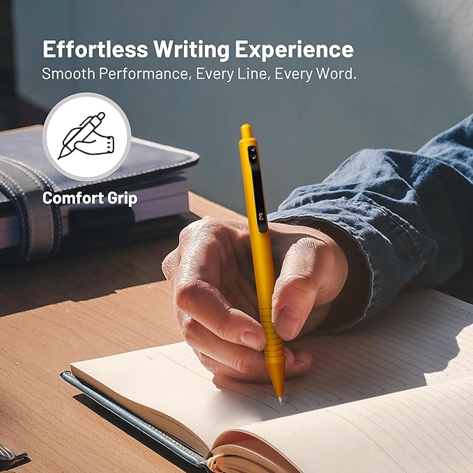 Everyman Amber Grafton Super Matte Full Click Refillable Gel Pen | Durable EDC Writing Tool with Deep Grip | Smooth 0.7mm Ink Flow for Daily Use, Notes, Journaling, and Office Essentials