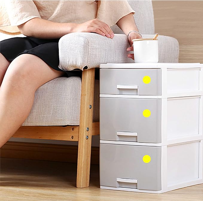 PARLAIM 1/2 Inch Color-Code Dot Stickers,1000 per Roll dots Label Dispenser Box,Color Coding Circle Stickers(Yellow)