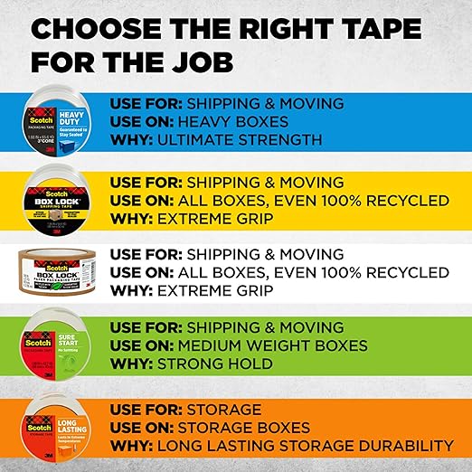 Scotch Long Lasting Shipping and Storage Tape with Dispenser, 1.88 in. X 54.6 Yd., 4 -Pack