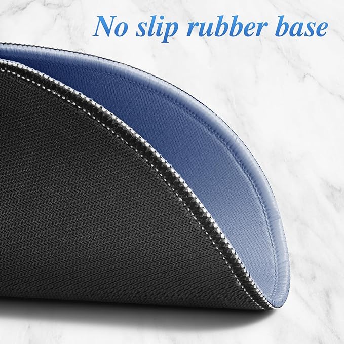 Round Mouse pad, high-end Texture, Sewn Edge Design, Anti-Slip Rubber Base. 8.6 x 8.6 inches (Blue)