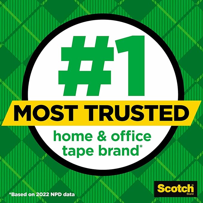 Scotch C-38 Desktop Tape Dispenser, Black, 1-Inch Core, Weighted Non-Skid Base