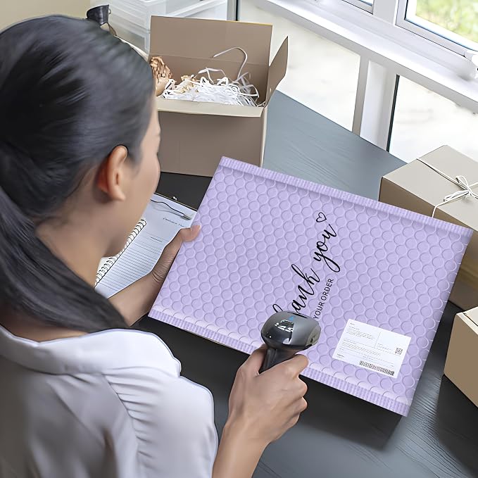 JinRuiKJ Bubble Mailers 6x10" 25 Pack, Padded Envelopes, Strong Adhesion Padded Mailers, Cushioning Padded Shipping Envelopes for Jewelry, Makeup - Purple