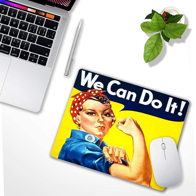 Inspirational Mouse pad, Small Computer Mouse pad for Wireless Mouse Non-Slip Rubber Mousepad with Personalized Custom Design We Can Do It
