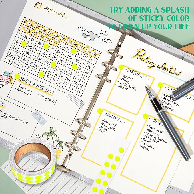 1/4 Inch Dot Stickers, Small Round Sticker, 1000 Dot Label Stickers | 0.25 Inch Dot Stickers, Circle Sticker Labels, Sticker Dots for Office and Marking, Small Round Stickers for Labeling