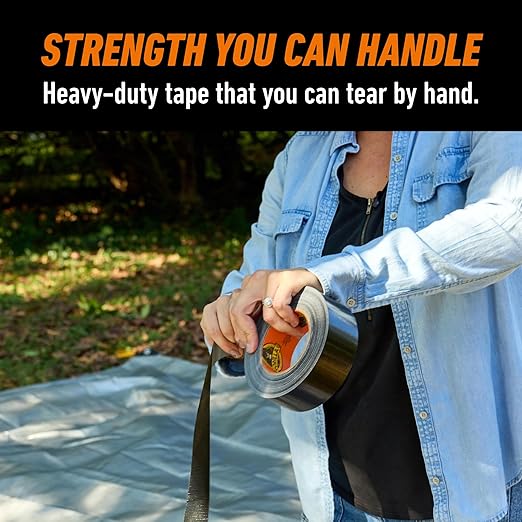 Gorilla Duct Tape, Black Tape, 1.88" x 35 yd (Pack of 6) - Heavy Duty and Weather Resistant for Indoor or Outdoor