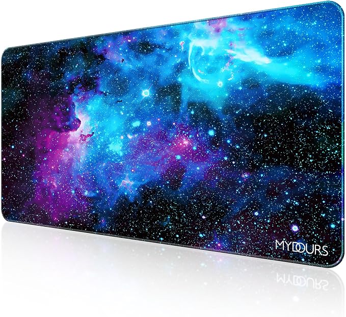 Mydours 48" x 24" Gaming Mouse Pad, XXXL Full Desk Pad (Purle Universe) | Non-Slip Rubber & Smooth Fabric, Computer Pad Protector, Extended Desk Mat for Gaming, Office, Home, Workingg