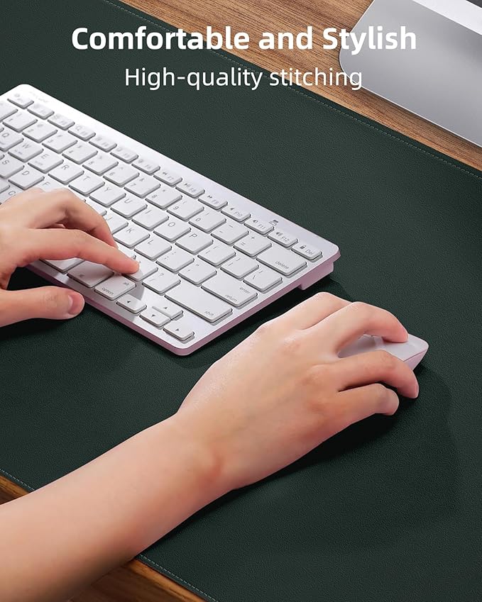 AFIING Large Desk Mat 55" x 24" - PU Leather Desk Pad Protector, Waterproof Non-Slip Extended Mouse Pad for Office Desk, Keyboard, Laptop and Home Workspace (Dark Green)