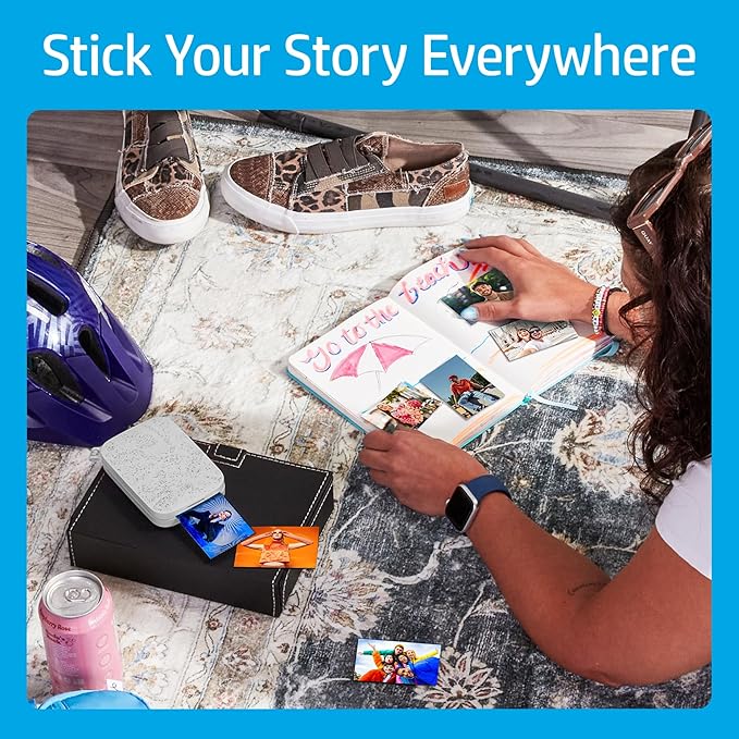 HP Sprocket Portable Photo Printer (2nd Edition) – Instantly print 2x3" sticky-backed photos from your phone – [Luna Pearl] [1AS85A]