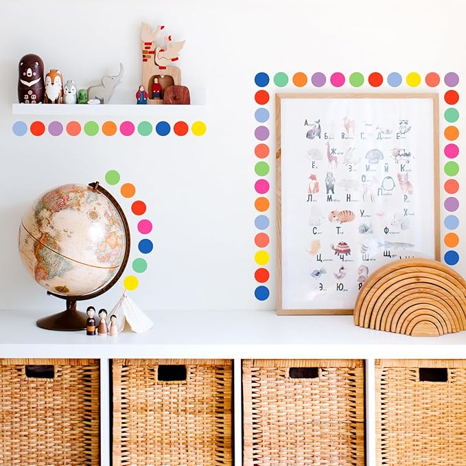 1600Pcs 3/4 inch Colored Dot Stickers Round Color Coding Labels Polka Circle Dot Label Sticker for Office, 10 Colors Micro-Coloring Stickers for Labels, Posters, Calendars, Set of Colored Dots