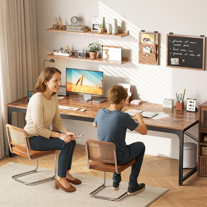 78.7 X 29.5 Inch Computer Desk with Deeper Desktop, Long Gaming Office Writing Work Desk for Home Office, Study, Bedroom, Work from Home, Metal Frame, Rustic Brown