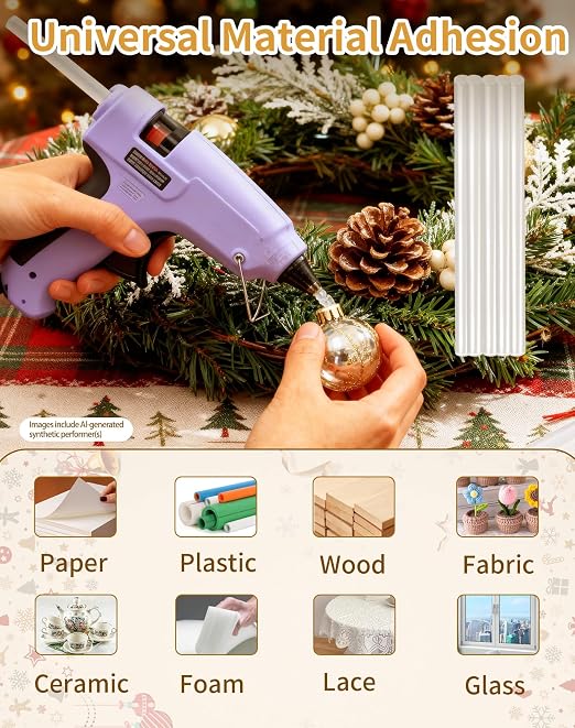 Full Size Hot Glue Sticks(30 Pcs),7.9" x 0.43" Clear Glue Gun Sticks | Perfect for Full Size Hot Glue Gun,Easily Create and Bond Crafts on Wood,Plastic,Glass,Flowers,Fabrics,Foam,Jewellery