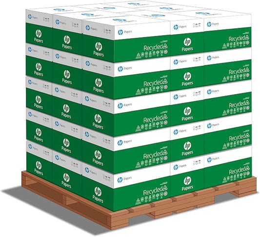 HP Printer Paper | 8.5 x 11 Paper | 30% Recycled Paper | 40 Case Pallet - 200,000 Sheets | 92 Bright| Loading Dock Delivery | Made in USA - FSC Certified | 112100P