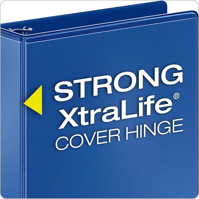 Cardinal Economy 3 Ring Binder, 1 Inch, Presentation View, Blue, Holds 225 Sheets, Nonstick, PVC Free, 4 Pack of Binders (79511), (Pack of 2)