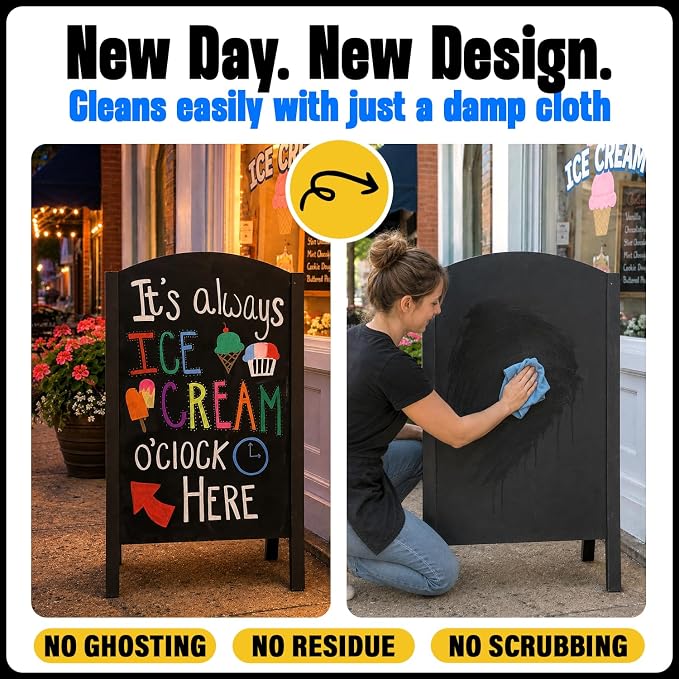 8 Washable Window Markers for Cars, Auto Glass, Chalkboard - 15mm Jumbo | 3 in 1 Nib, 28g Ink - Liquid Chalk Markers for Blackboard, Bistro, Menu Board - Loved by Teachers, Kids, Artists, Businesses