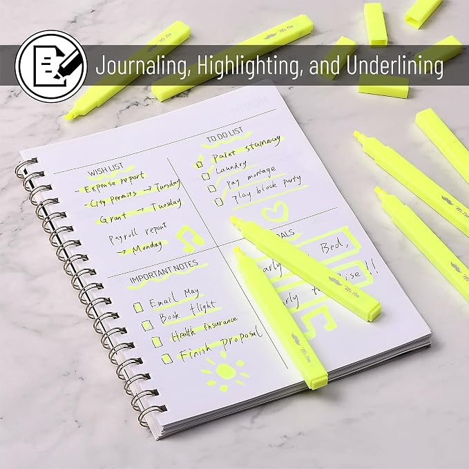 Mr. Pen- Yellow Aesthetic Bible Highlighters No Bleed Through, 12 pcs | Chisel Tip, Cute Highlighter for Journaling Supplies and School Accessories, Bible Highlighters and Pens No Bleed