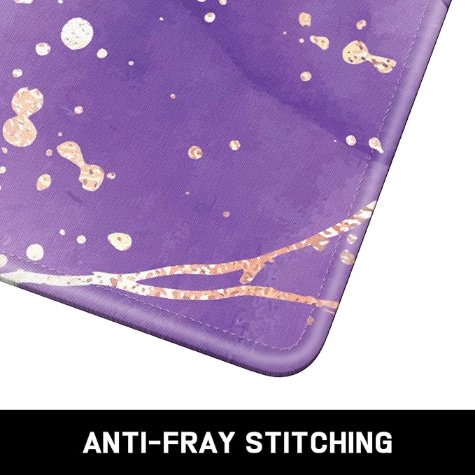 Mouse Pad, Minimalism Marble Style Computer Pad, Anti-Slip Rubber Mouse Mat with Stitched Edges for Gaming, Office, Laptop, PC, Women, 9" x 8" Thick 3 mm, Purple Marble