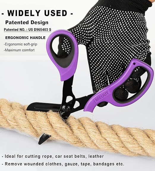MEUUT 2 Pack Trauma Shears Bandage Scissors for Left and Right Hand- Medical Supplies with 8 inch Heavy Duty Medical Scissors for EMT Workers Nurses