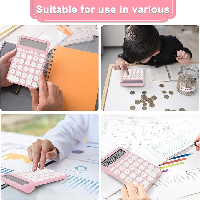 VEWINGL Standard Calculator, 12 Digit Large Display Desktop Calculator with Big Buttons for Office, School, Home & Business
