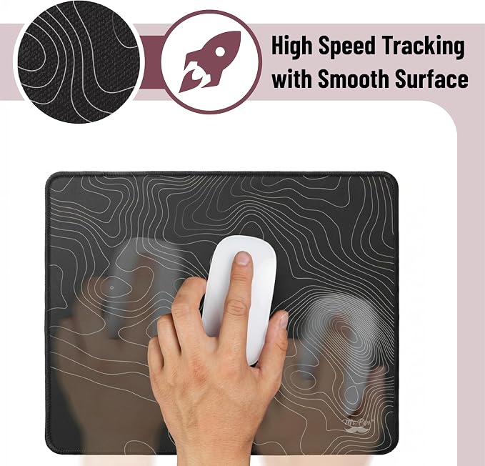Mr. Pen- Mouse Pad, 12.5"x 10.5", 2 Pack, Black Pattern | Laptop and Computer Mouse Pad Gaming, Anti-Slip Rubber Base