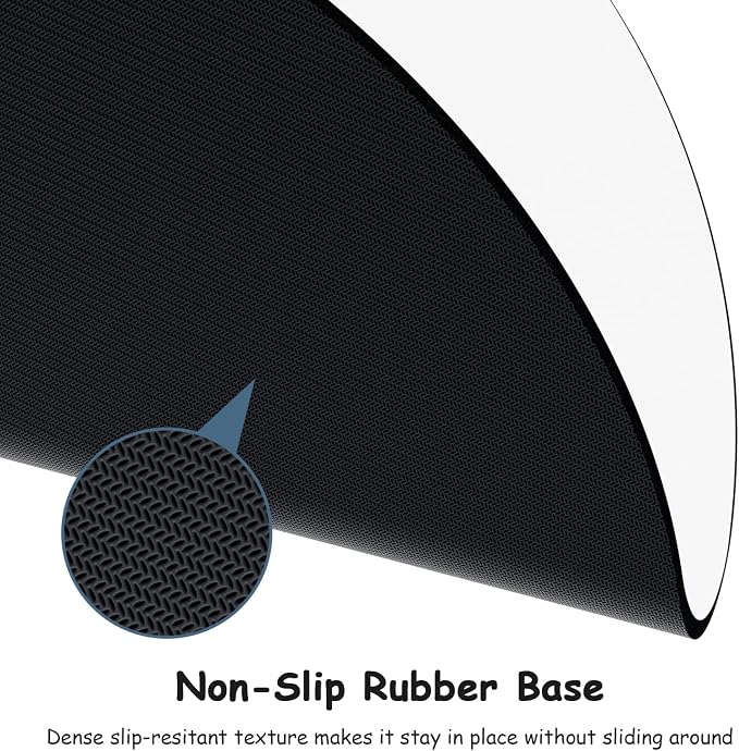 Dapesuom Small Mouse Pad, 6 x 6 Inch Thick Rubber Premium-Textured Non-Slip Portable & Washable Round Mini Mouse Mat for Women Men Wireless Laptops Keyboard Tray Gaming Computer Office Travel, White