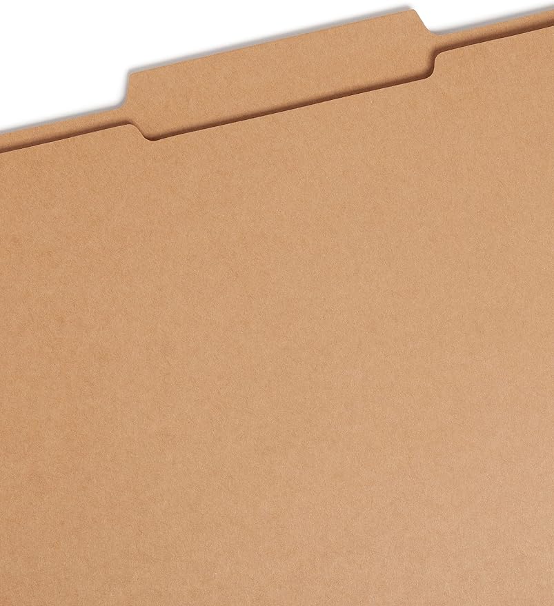 Smead File Folder, Reinforced 2/5-Cut Tab Right of Center, Guide Height, Letter Size, Kraft, 100 Per Box (10776) (Pack of 5)