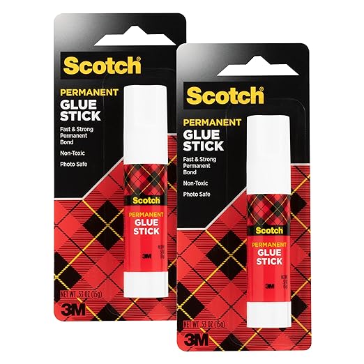 Scotch Glue Stick, .53 oz, Acid Free and Non-Toxic (6015) (Pack of 2)