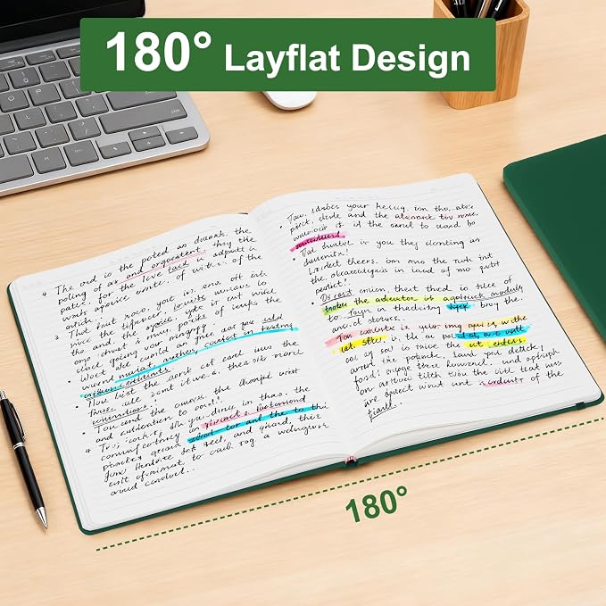 Comix A4 Lined Journal Notebook, 208 Pgs, Large Size-8.5" x 11", Dark Green | Hardcover Journaling Notebooks for Men & Women- Fits for Work, Office, Business, School, Notes Taking & Writing
