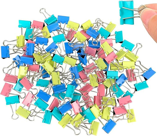 120 Pcs Colored Binder Clips, 3/4inch(19mm), Small Size for Office Supplies, 4 Vibrant Colors
