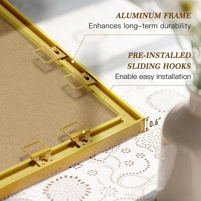 Linen Bulletin Board, 30"x20" Decorative Fabric Pin Board Vision Board | Gold Aluminum Frame, Upgraded White Canvas Surface, Wall Mounted, for Home Office Bedroom Dorm Wall Decor