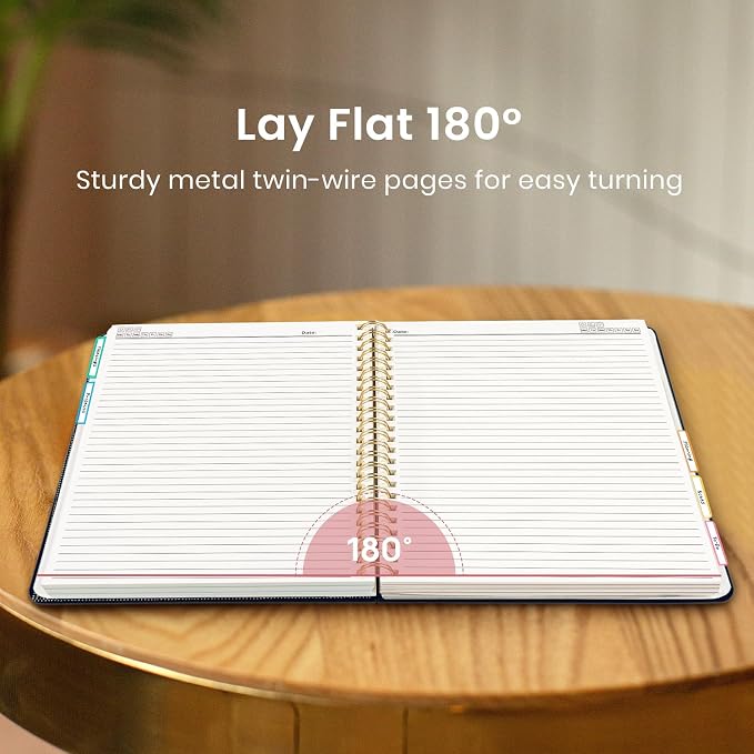 Spiral Notebooks for Work 5 Subject Notebook with Removable Dividers | Aesthetic Hardcover Journal for Women 8.5" x 11" College Ruled 280 Pages Journal for School & Note Taking, Garden of Whimsy