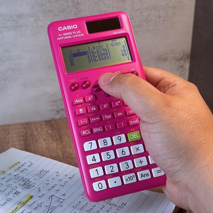 Casio fx-300ES Plus 2nd Edition Scientific Calculator, 262 Functions, Natural Textbook Display, Pink