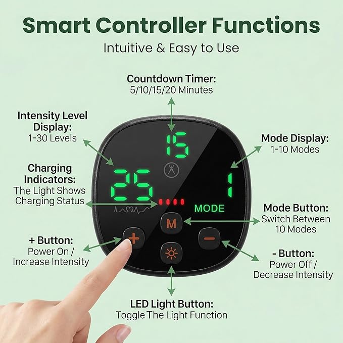 Abs Stimulator Muscle Toner, Abdominal & Back Training Belt Military Grade for Men & Women, Portable Workout Device, Home Gym Fitness Equipment for Office Travel Use Black