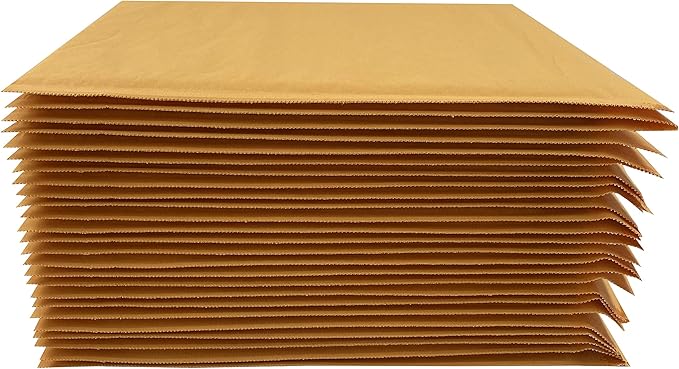 Amazon Basics Kraft Bubble Self-Seal Padded Mailing Envelopes, 10.5" x 16" (Internal Size 10.25" x 15"), Shipping Packaging, Brown, 25-Pack