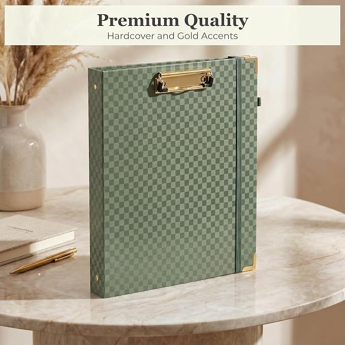 Aesthetic Clipboard Binder with Dividers - 3 Ring Organizer for Work | Sturdy Document Organizer, Clipboard Folder and Planner Folio for Streamlined School Projects, Notes and Office Productivity