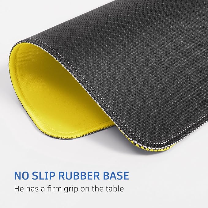 Yellow Mouse Pad, 10.2 x 8.2 inches, Non-Slip Waterproof Rubber