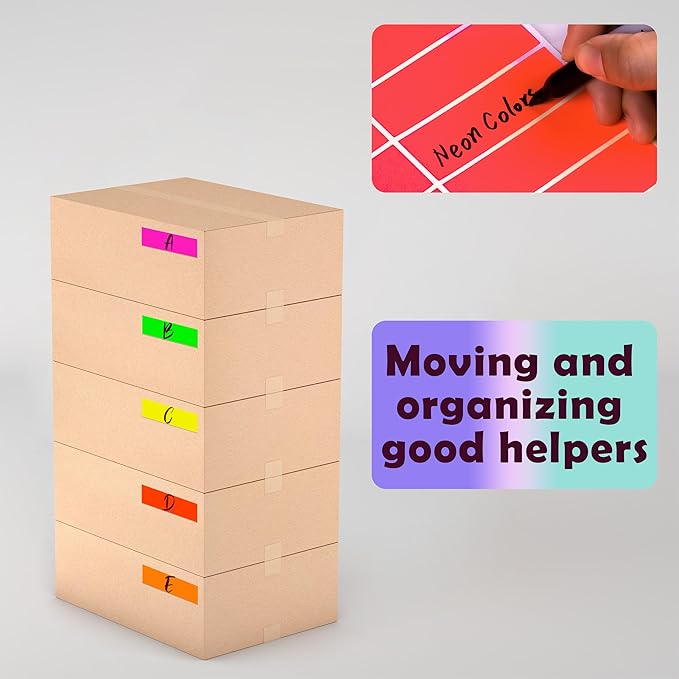 YSHIHE 3 x 1 Inch Fluorescent Colored Label Stickers in 5 Colors Rectangular Color-Coding Labels 400 Pack for Inventory,Office,Moving Box