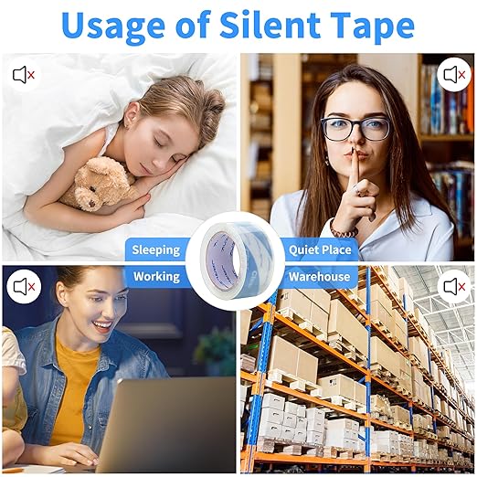 JARLINK No Noise Clear Quiet Packing Tape (18 Rolls), Heavy Duty Packaging Tape for Shipping Packaging Moving Sealing, 2.4mil Thick, 1.88 inches Wide, 60 Yards Per Roll, 1080 Total Yards