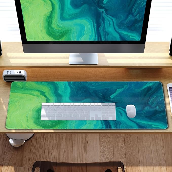 Mouse Pad Desk Pad Mat Extra Large Mousepad Gaming (31.5x11.8 in), Home Office Decor Stitched Edges Smooth Surface Non-Slip Bottom