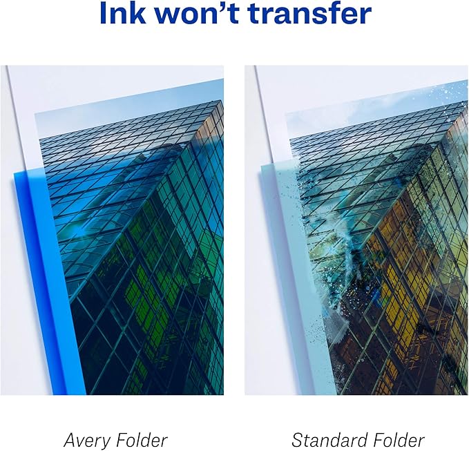 Avery Translucent Two Pocket Folder, Water Resistant, Holds up to 20 Sheets, 1 Blue Folder (47811)