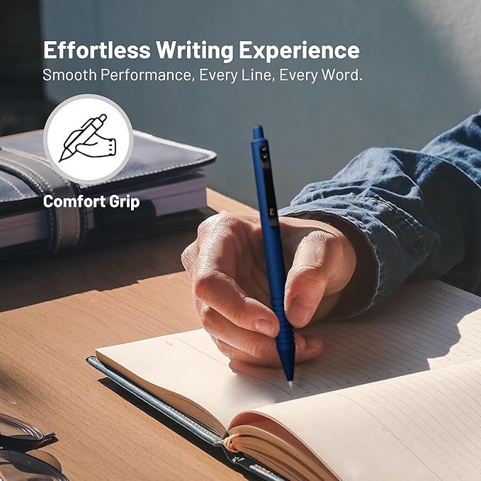 Everyman Midnight Super Matte Mini Twist Gel Pen | Compact Refillable 0.7mm Gel Pen with Twist Mechanism | Durable Metal EDC Writing Tool for Travel, Office, Work & Gifting