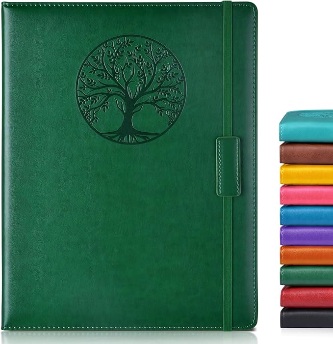 Lined Journal Notebook for Women Men,256 Pages A4 Large Hardcover Leather Journals for Writing,Travel,Business,Work,School,College Ruled Notebooks for Note Taking, Diary Notepad 8.6"×11"