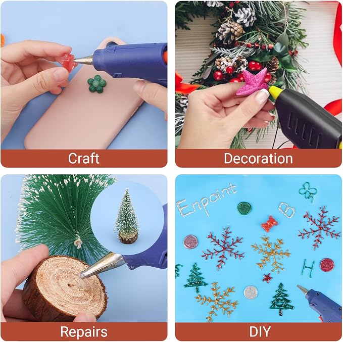 Mini Hot Glue Sticks Bulk Brown, 36 Pack Small Glue Sticks Bulk for Crafting, Christmas Decoration, Art, DIY, 4" Long x 0.27" Dia