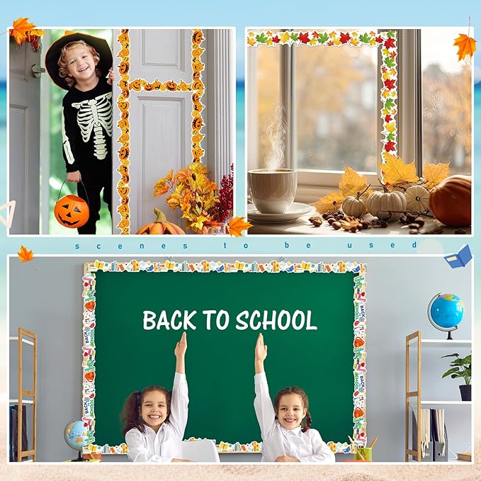 Geyee 360 Pcs Easter Bulletin Board Borders St. Patrick's Holiday Decorations Summer Spring Classroom Borders Bulletin Board Trim for Classroom School, 12 Design(Pretty)