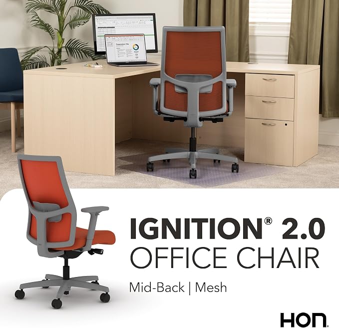 HON Ignition 2.0 Ergonomic Office Chair, Lumbar Support, Salamander