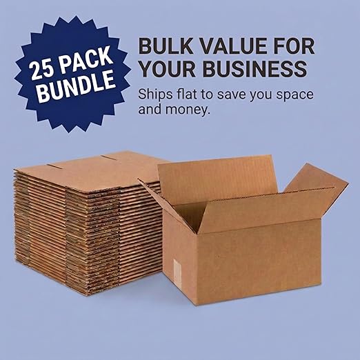 BOX USA 15 x 10 x 6 Corrugated Cardboard Boxes, Medium 15"L x 10"W x 6"H, Pack of 25 | Shipping, Packaging, Moving, Storage Box for Home or Business, Strong Wholesale Bulk Boxes