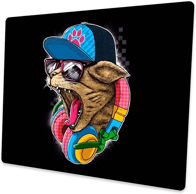 Mouse pad Computer Mouse pad with Cool cat Design Office Non-Slip Rubber Mouse mat