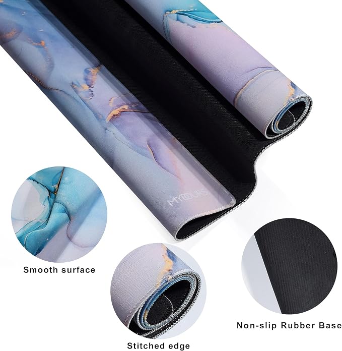 Mydours 40" x 24" Gaming Mouse Pad, XXL Full Desk Pad,(Marble) | Non-Slip Rubber & Smooth Fabric, Computer Pad Protector, Extended Desk Mat for Gaming, Office, Home, Workingg