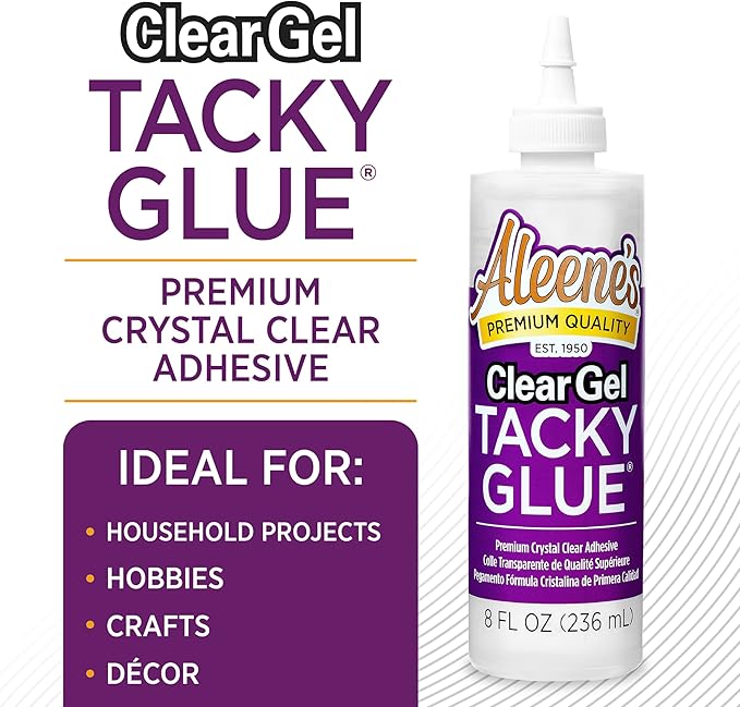 Aleene's Clear Gel Tacky Glue for Crafts, Nontoxic, Applies and Dries Clear, 8 fl oz 3 Pack