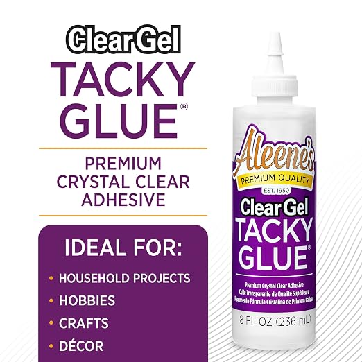 Aleene's Clear Gel Tacky Glue for Crafts, Nontoxic, Applies and Dries Clear, 8 fl oz
