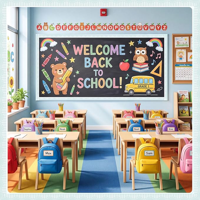 2 Rolls 65.6ft Pastel Green Striped Bulletin Board Borders Decoration Scalloped and Straight Edge Blue Bulletin Borders Board Trim for Office School Classroom Chalkboard Party Decoration